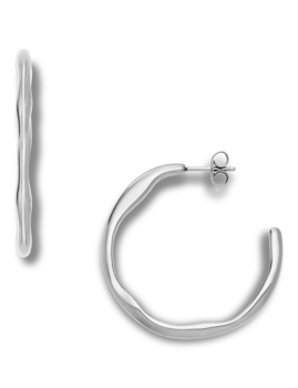 Bølget hoop-øreringe med synlig lukning. Elegant og moderne design fra Skagen.