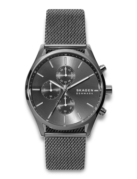 Skagen ur SKW6608 med mørkegrå urskive, tre små skiver og mesh-lænke.