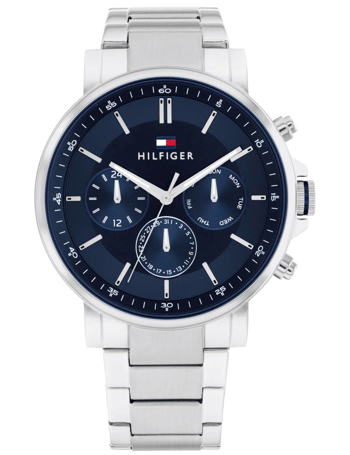 Tommy Hilfiger Tyson herreur blå skive, stål lænke