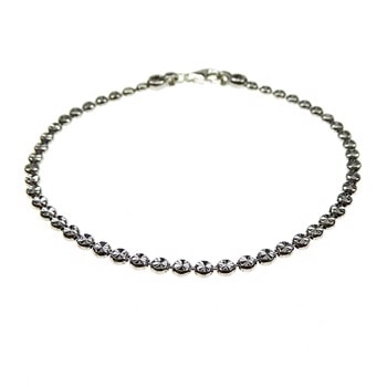 2,8 mm diamond cut armbånd , 18 cm i sterling sølv med rhodineret overflade