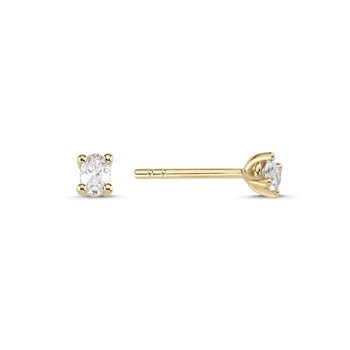 14 kt guld The One Oval ørestikkere med i alt 0,26 ct Diamant Wesselton SI