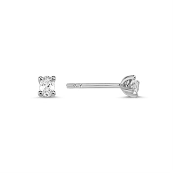 14 kt hvidguld The One Oval ørestikkere med i alt 0,26 ct Diamant Wesselton SI