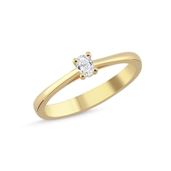 14 kt guld The One Oval ring med i alt 0,13 ct Diamant Wesselton SI