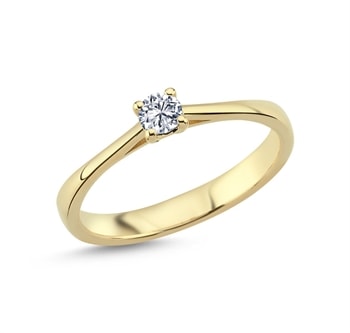14 kt guld The One ring med i alt 0,18 ct Diamant Wesselton SI