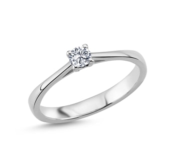 14 kt hvidguld The One ring med i alt 0,18 ct Diamant Wesselton SI