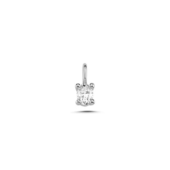 14 kt hvidguld The One Oval vedhæng med i alt 0,13 ct Diamant Wesselton SI