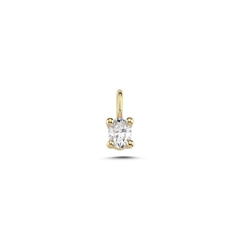 14 kt guld The One Oval vedhæng med i alt 0,13 ct Diamant Wesselton SI