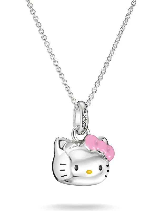 Thomas Sabo KE2392-M06-7-L45V Necklace Hello Kitty with Pink Bow for Women Adjustable Chain