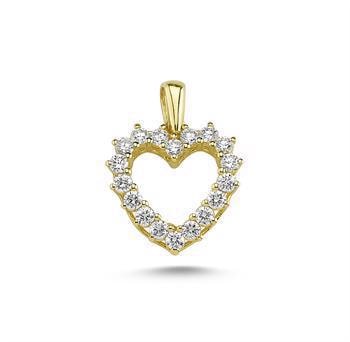 Nuran 14 kt rødguld vedhæng, fra Diamond Hearts serien med 18 stk 0,03 ct Wesselton / SI