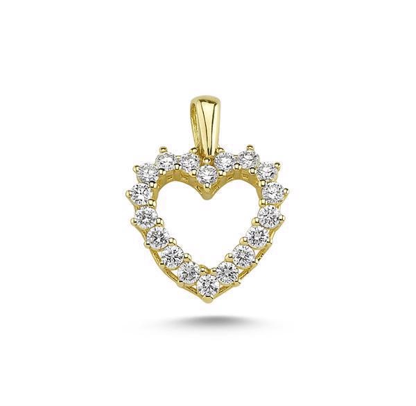 Nuran 14 kt rødguld vedhæng, fra Diamond Hearts serien med 18 stk 0,03 ct Wesselton / SI