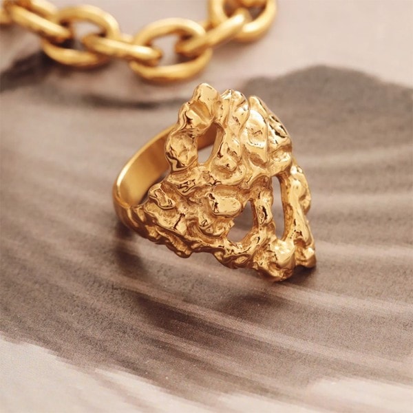 Wavy Ring I forgyldt rustfrit stål - Xenia x Sistie 2nd